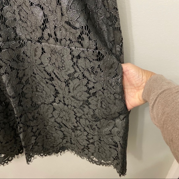 Chaser Gray Metallic Lace Cocktail Dress Size M - Picture 7 of 8